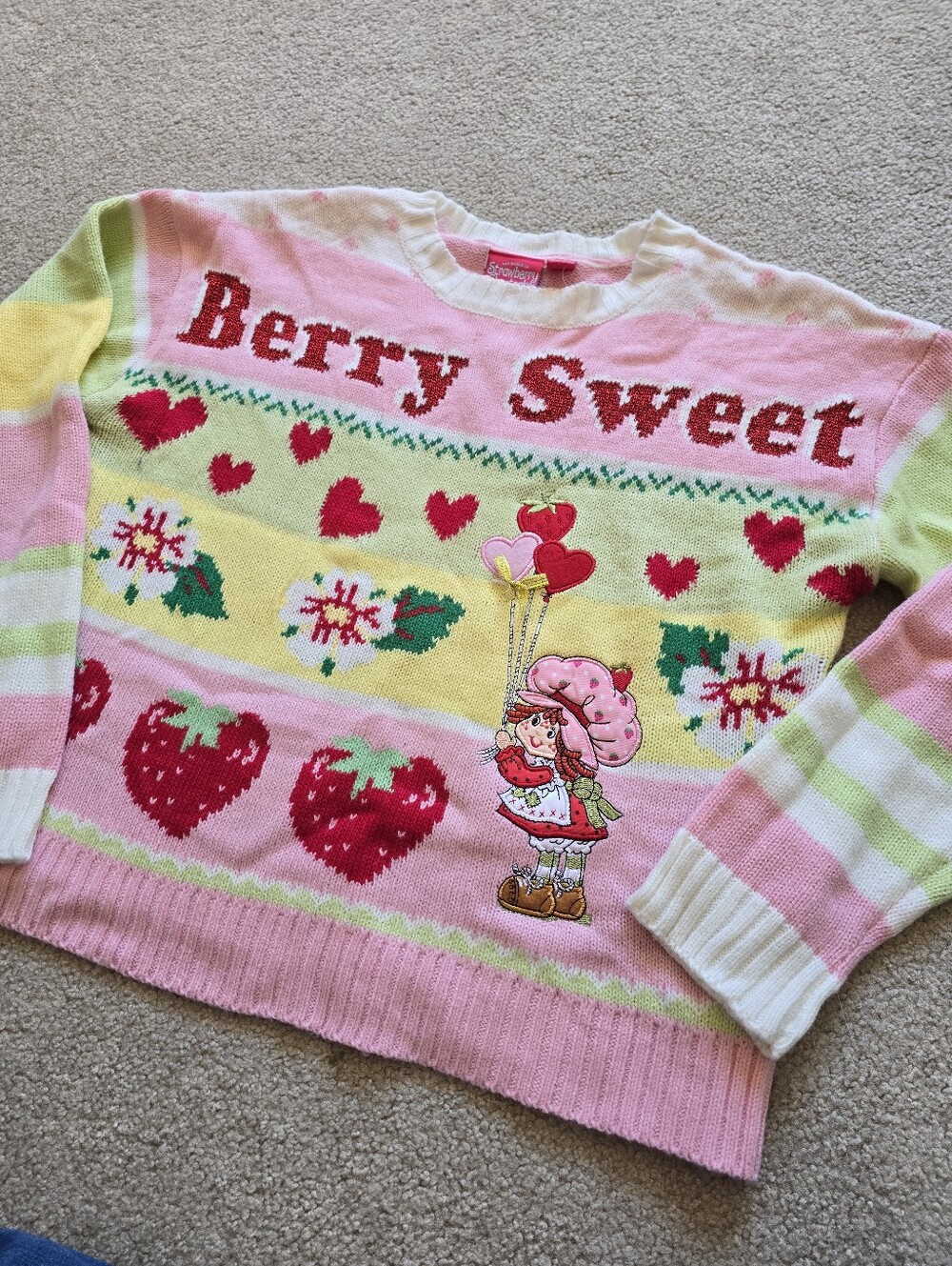 Strawberry Shortcake Berry Sweet Sweater Size Small Medium